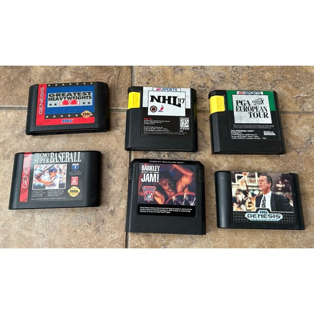 Lot of  10 SEGA GENESIS SPORTS VIDEO GAME LOT NHL NFL GOLD NBA